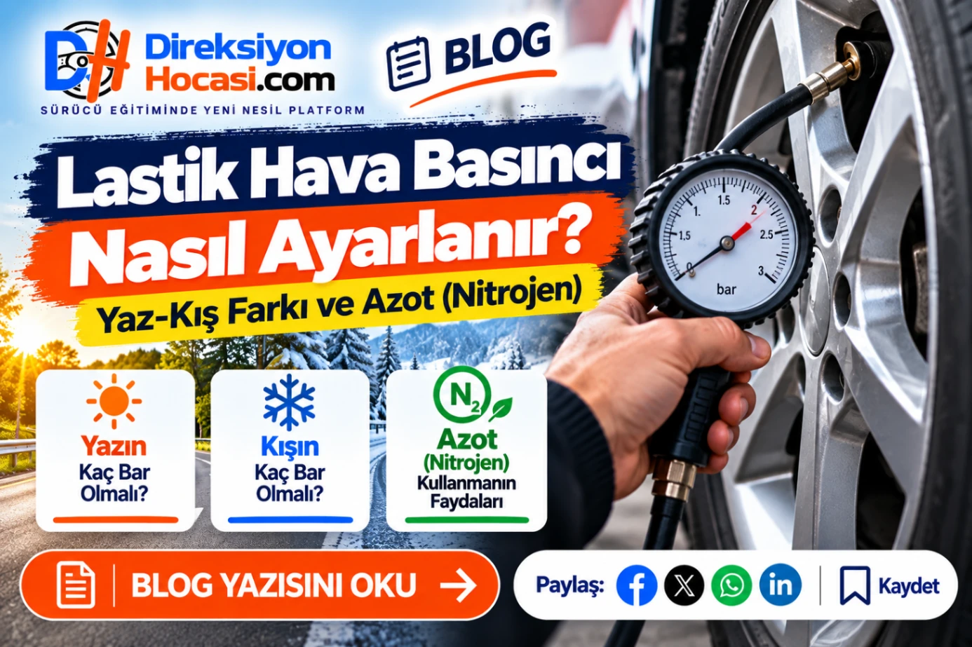 Lastik Hava Basıncı Nasıl Ayarlanır? Yaz-Kış Farkı ve Azot (Nitrojen)