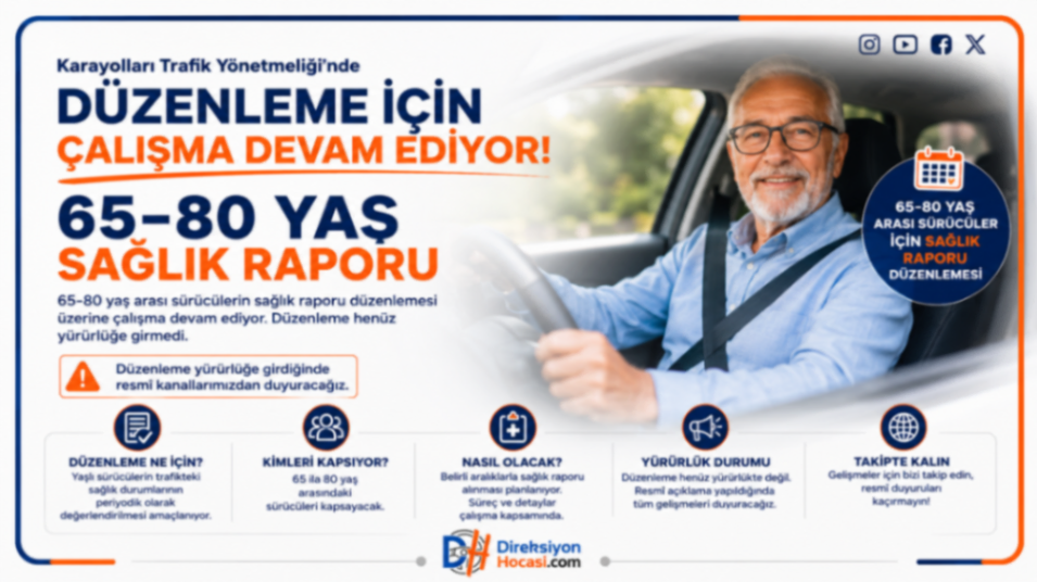 Ehliyette Yeni Dönem mi Geliyor? 65 ve 80 Yaş Üstü Sürücüler İçin Gündemdeki Düzenleme