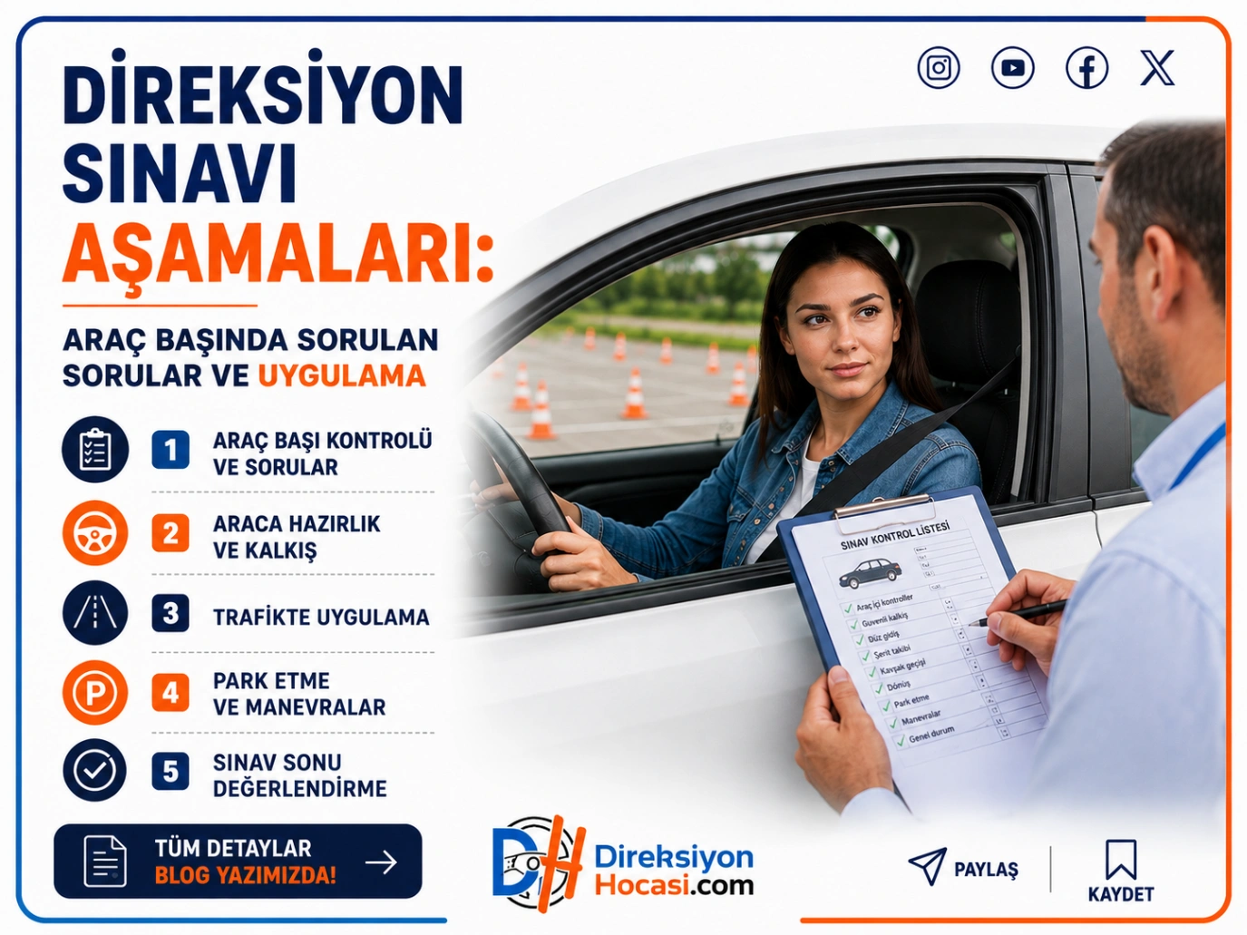 Direksiyon Sınavı Aşamaları: Araç Başında Sorulan Sorular ve Uygulama