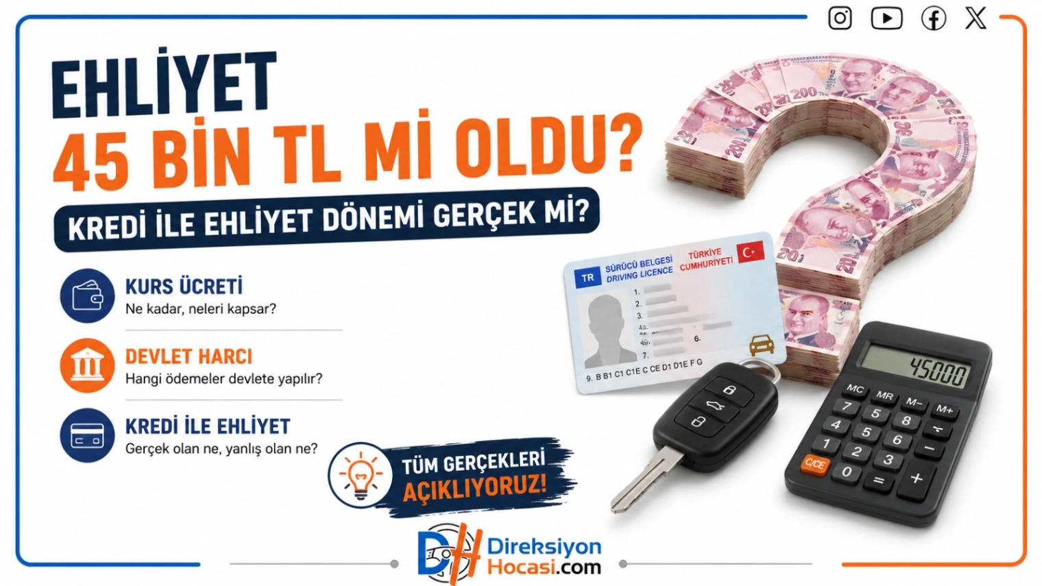 Ehliyet 45 Bin TL mi Oldu? "Kredi ile Ehliyet" Hakkında Doğru Bilinen Yanlışlar