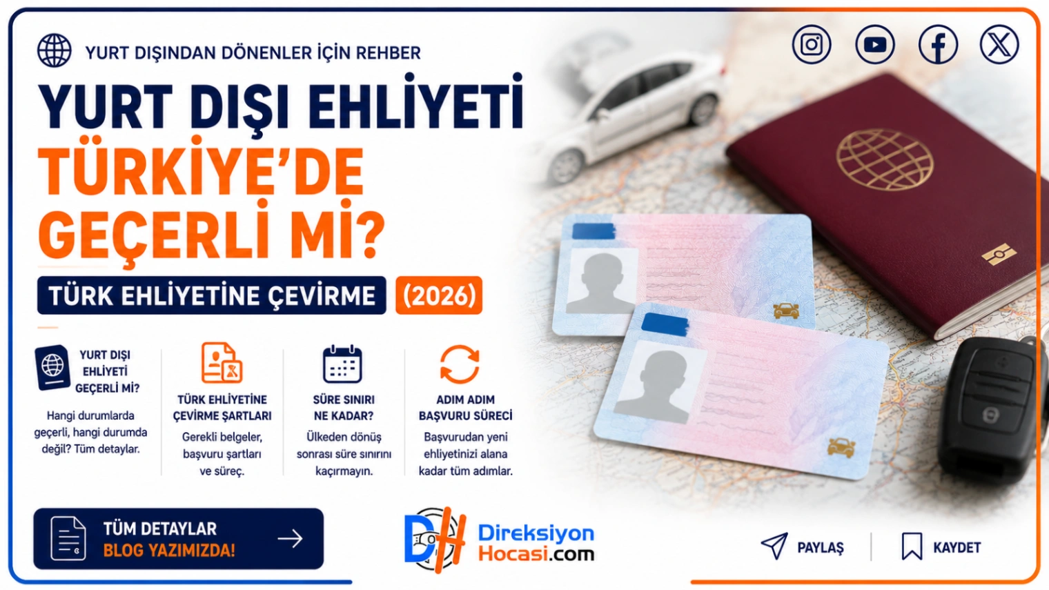 Yurt Dışı Ehliyeti Türkiye'de Geçerli mi? Türk Ehliyetine Çevirme (2026)