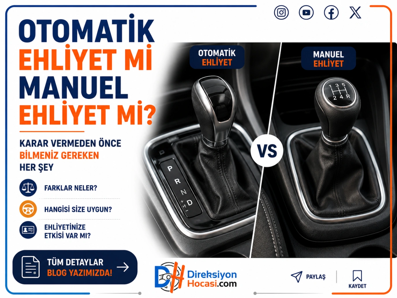 Otomatik Ehliyet mi Manuel Ehliyet mi? Karar Vermeden Önce Bilmeniz Gereken Her Şey